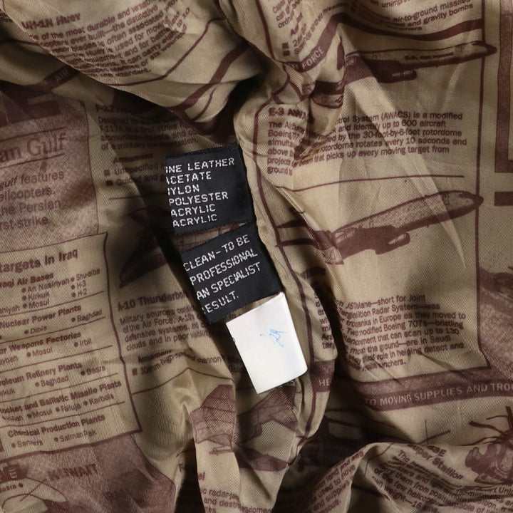 A-2 type padded leather flight jacket, men's size XL genuine leather brown type Vintage Second Hand