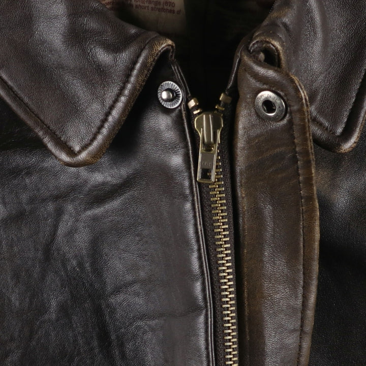 A-2 type padded leather flight jacket, men's size XL genuine leather brown type Vintage Second Hand