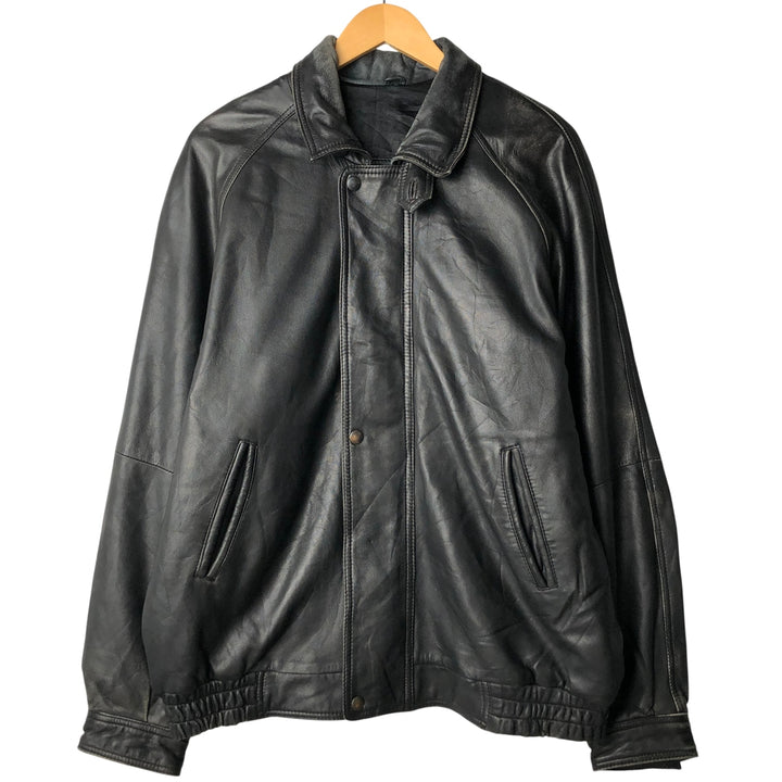 Fleur.de.peau Men's Vintage Padded Leather Jacket, Size L genuine leather black type Vintage Second Hand