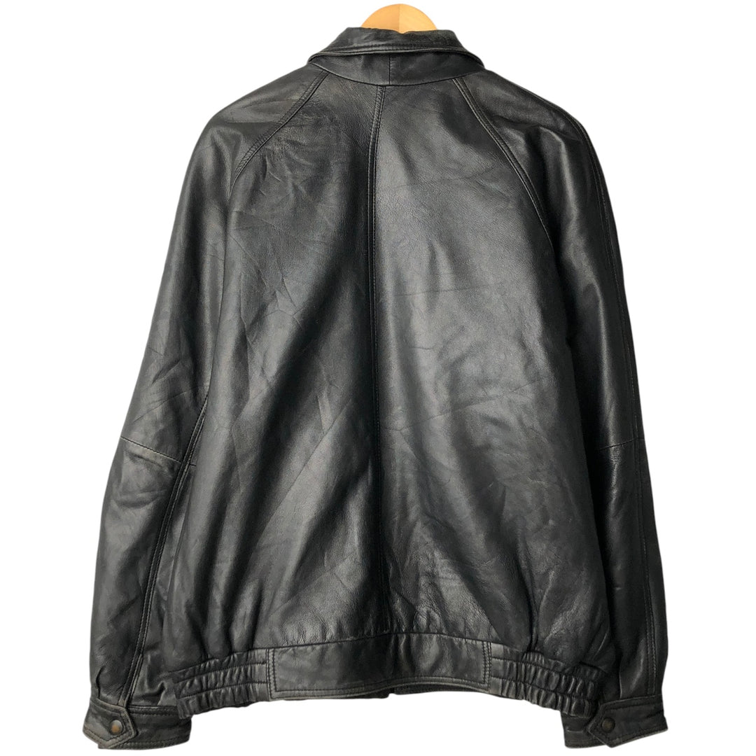 Fleur.de.peau Men's Vintage Padded Leather Jacket, Size L genuine leather black type Vintage Second Hand