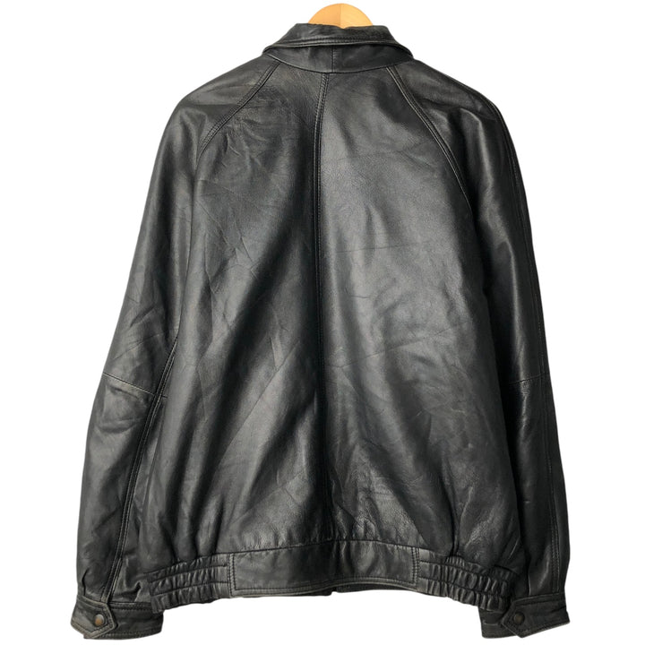 Fleur.de.peau Men's Vintage Padded Leather Jacket, Size L genuine leather black type Vintage Second Hand