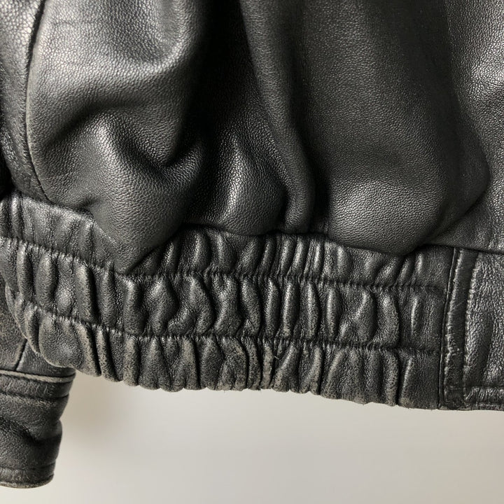 Fleur.de.peau Men's Vintage Padded Leather Jacket, Size L genuine leather black type Vintage Second Hand