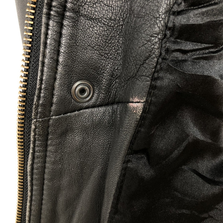 Fleur.de.peau Men's Vintage Padded Leather Jacket, Size L genuine leather black type Vintage Second Hand