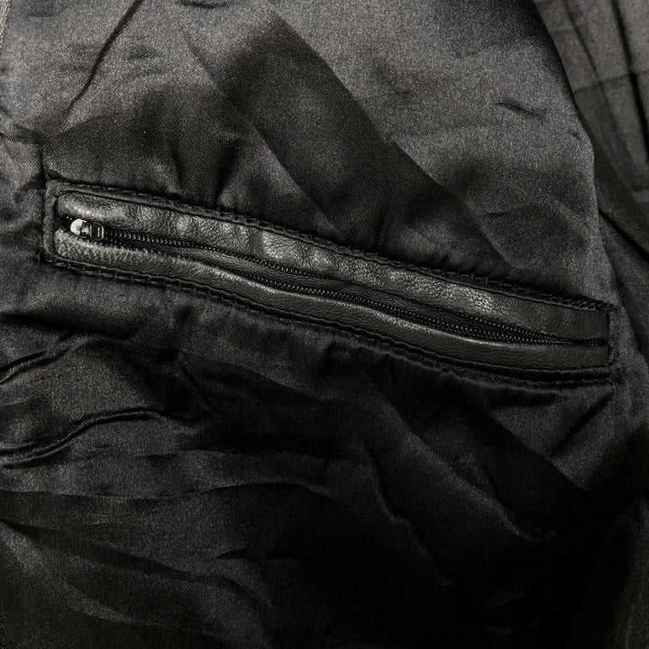 Fleur.de.peau Men's Vintage Padded Leather Jacket, Size L genuine leather black type Vintage Second Hand