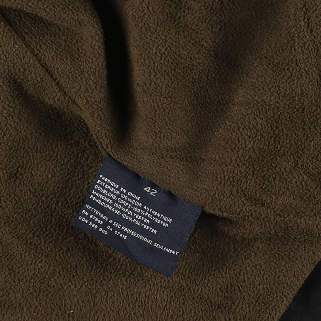 NAUTICA Swing Top Padded Leather Blouson, Men's Size L genuine leather black type Vintage Second Hand