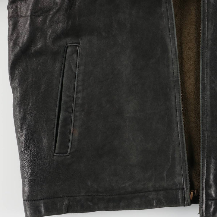 NAUTICA Swing Top Padded Leather Blouson, Men's Size L genuine leather black type Vintage Second Hand