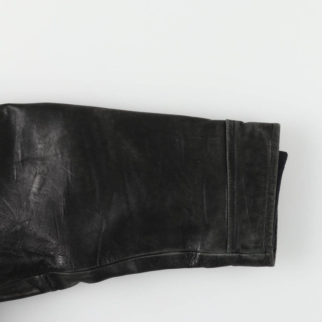 NAUTICA Swing Top Padded Leather Blouson, Men's Size L genuine leather black type Vintage Second Hand
