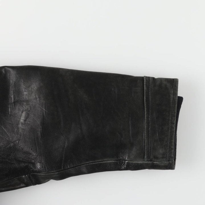 NAUTICA Swing Top Padded Leather Blouson, Men's Size L genuine leather black type Vintage Second Hand