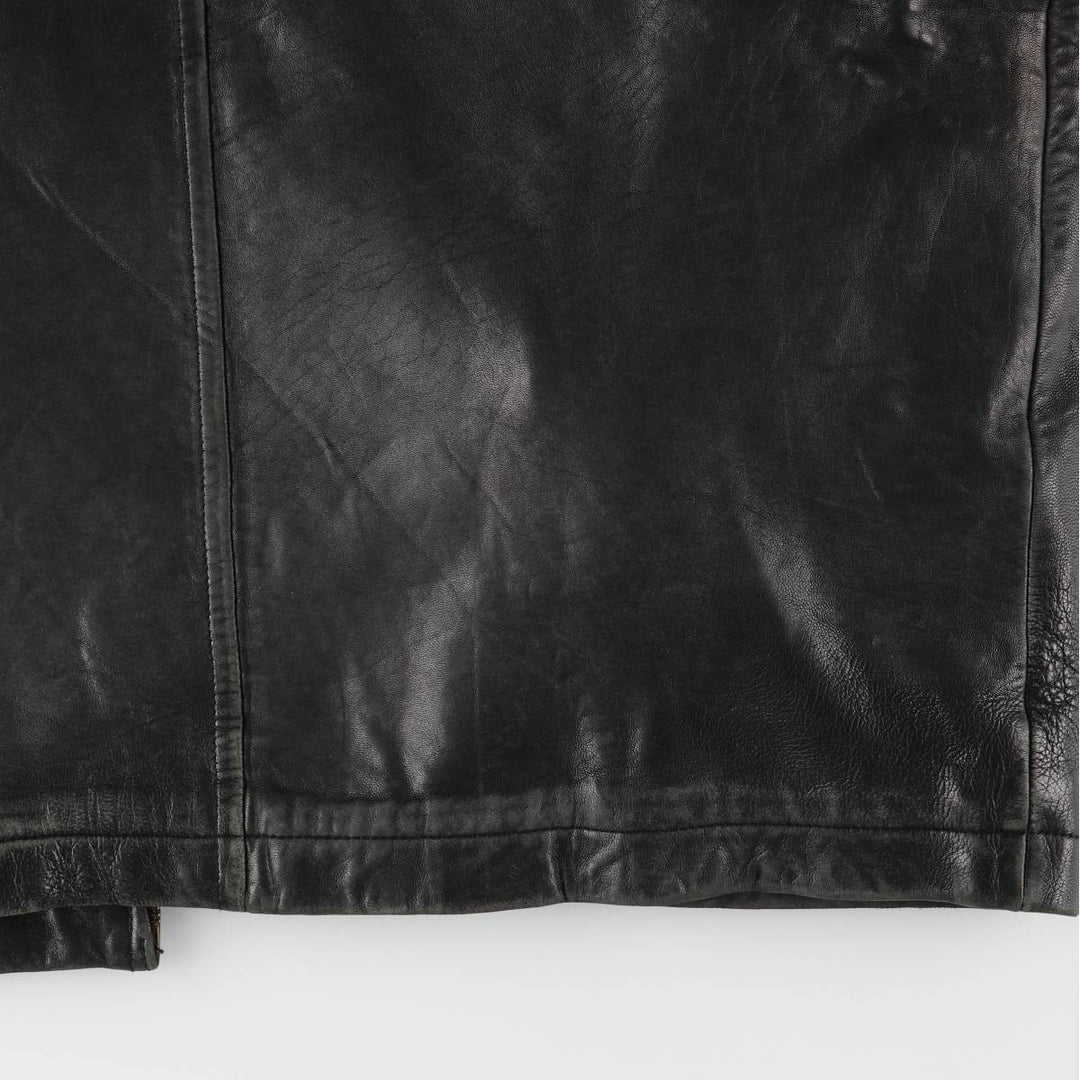 NAUTICA Swing Top Padded Leather Blouson, Men's Size L genuine leather black type Vintage Second Hand