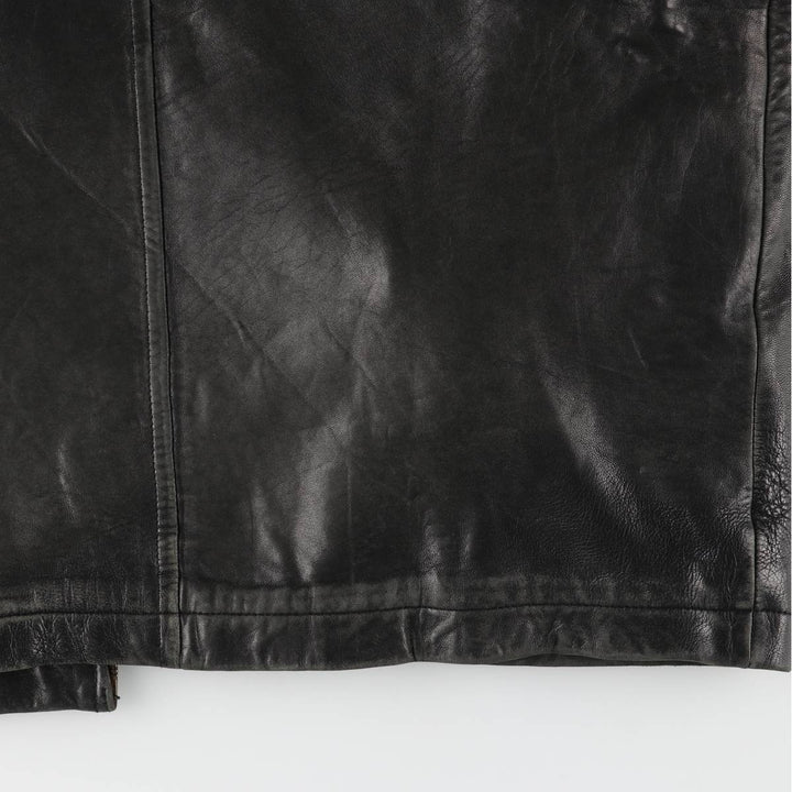 NAUTICA Swing Top Padded Leather Blouson, Men's Size L genuine leather black type Vintage Second Hand