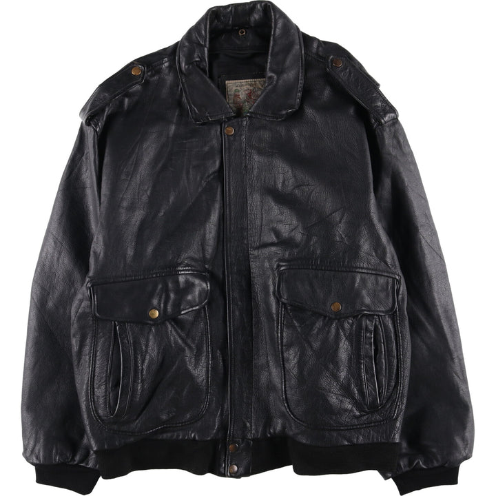 Konely Cuir A-2 Leather Flight Jacket, Men's Size L unclear black type Vintage Second Hand