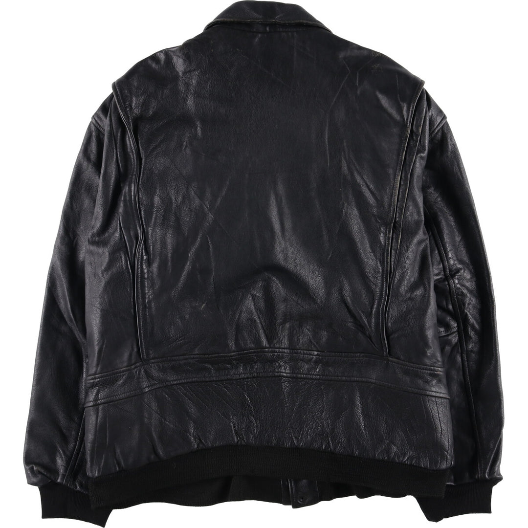 Konely Cuir A-2 Leather Flight Jacket, Men's Size L unclear black type Vintage Second Hand