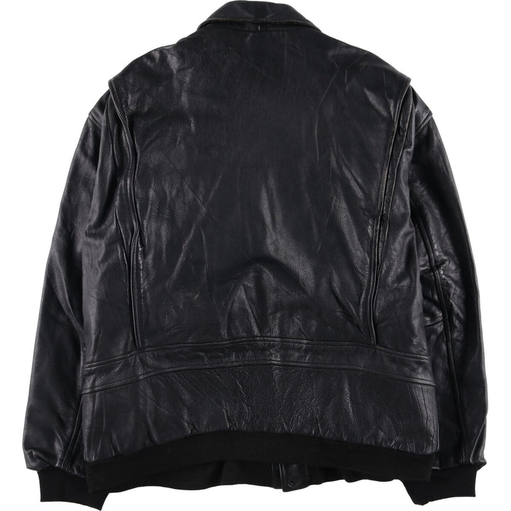 Konely Cuir A-2 Leather Flight Jacket, Men's Size L unclear black type Vintage Second Hand