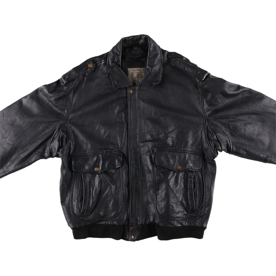 Konely Cuir A-2 Leather Flight Jacket, Men's Size L unclear black type Vintage Second Hand