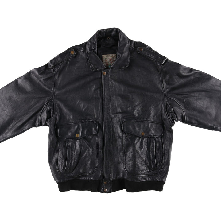 Konely Cuir A-2 Leather Flight Jacket, Men's Size L unclear black type Vintage Second Hand