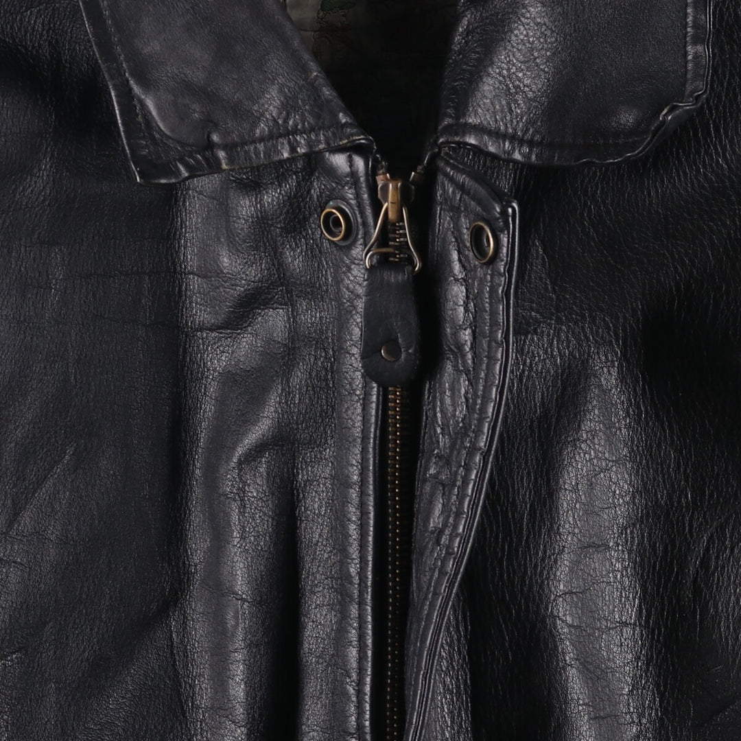 Konely Cuir A-2 Leather Flight Jacket, Men's Size L unclear black type Vintage Second Hand