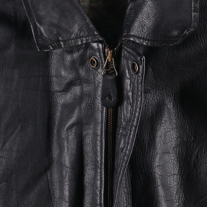 Konely Cuir A-2 Leather Flight Jacket, Men's Size L unclear black type Vintage Second Hand