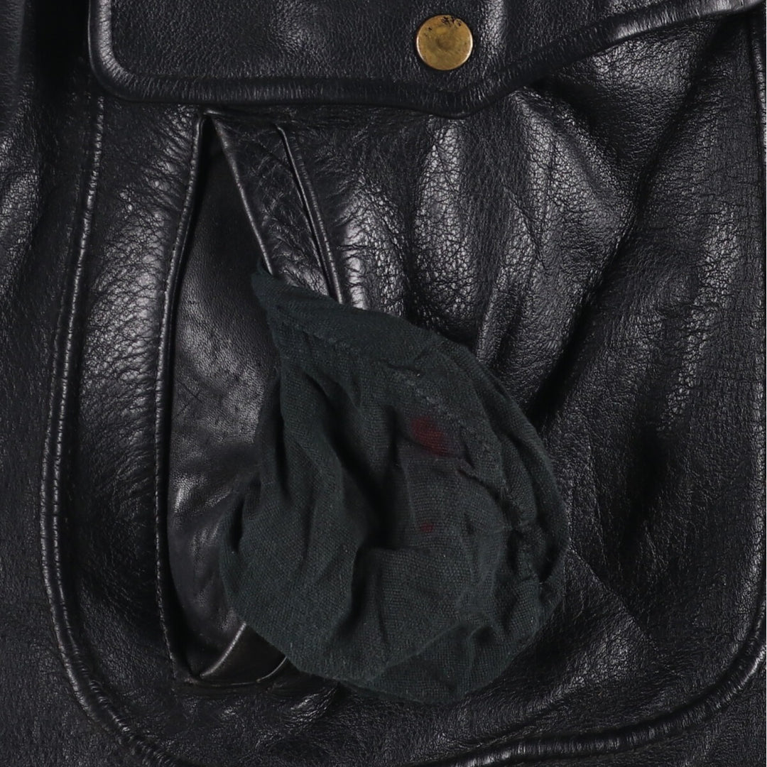 Konely Cuir A-2 Leather Flight Jacket, Men's Size L unclear black type Vintage Second Hand