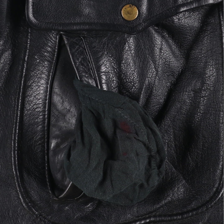 Konely Cuir A-2 Leather Flight Jacket, Men's Size L unclear black type Vintage Second Hand