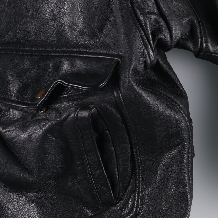 Konely Cuir A-2 Leather Flight Jacket, Men's Size L unclear black type Vintage Second Hand