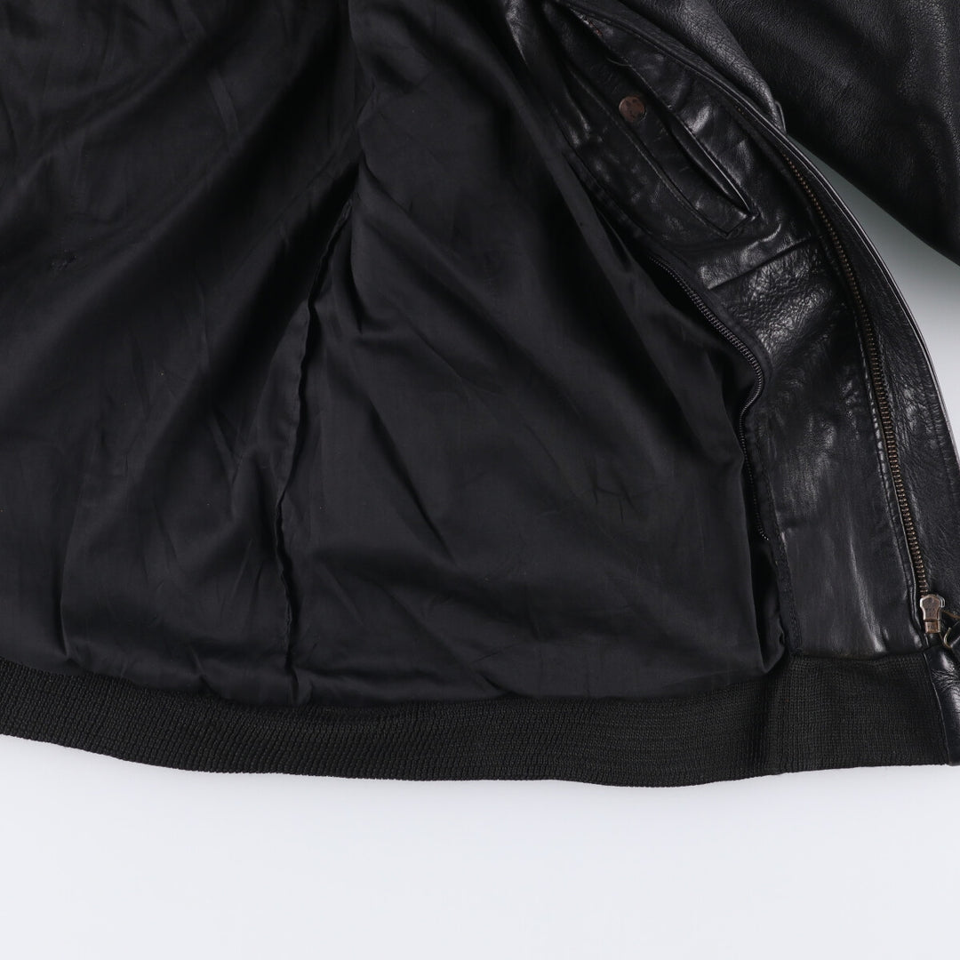 Konely Cuir A-2 Leather Flight Jacket, Men's Size L unclear black type Vintage Second Hand