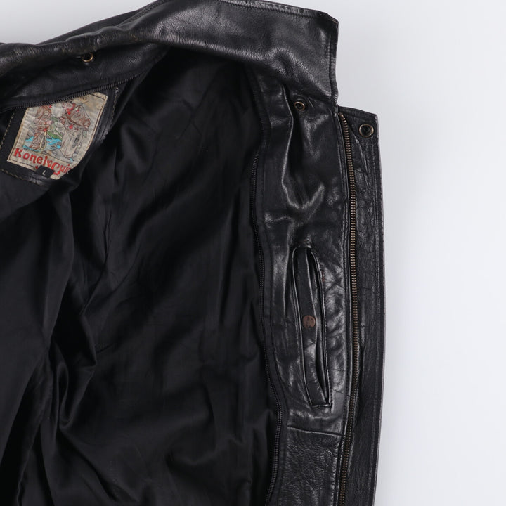 Konely Cuir A-2 Leather Flight Jacket, Men's Size L unclear black type Vintage Second Hand
