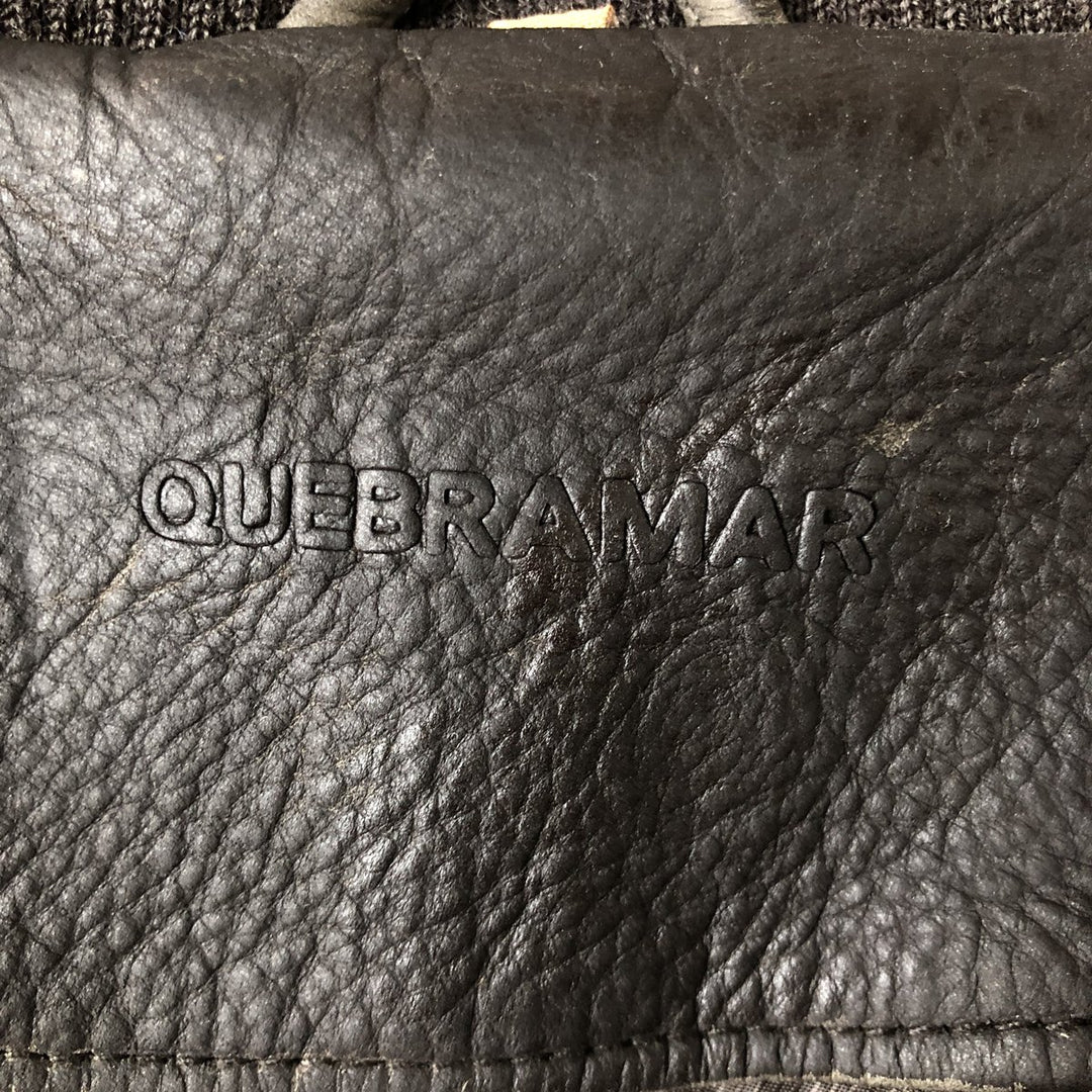 QUEBRAMAR padded leather jacket, men's size M genuine leather brown type Vintage Second Hand