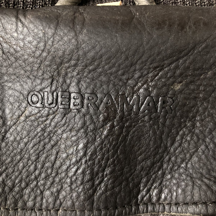 QUEBRAMAR padded leather jacket, men's size M genuine leather brown type Vintage Second Hand