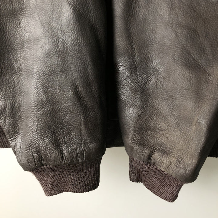 QUEBRAMAR padded leather jacket, men's size M genuine leather brown type Vintage Second Hand