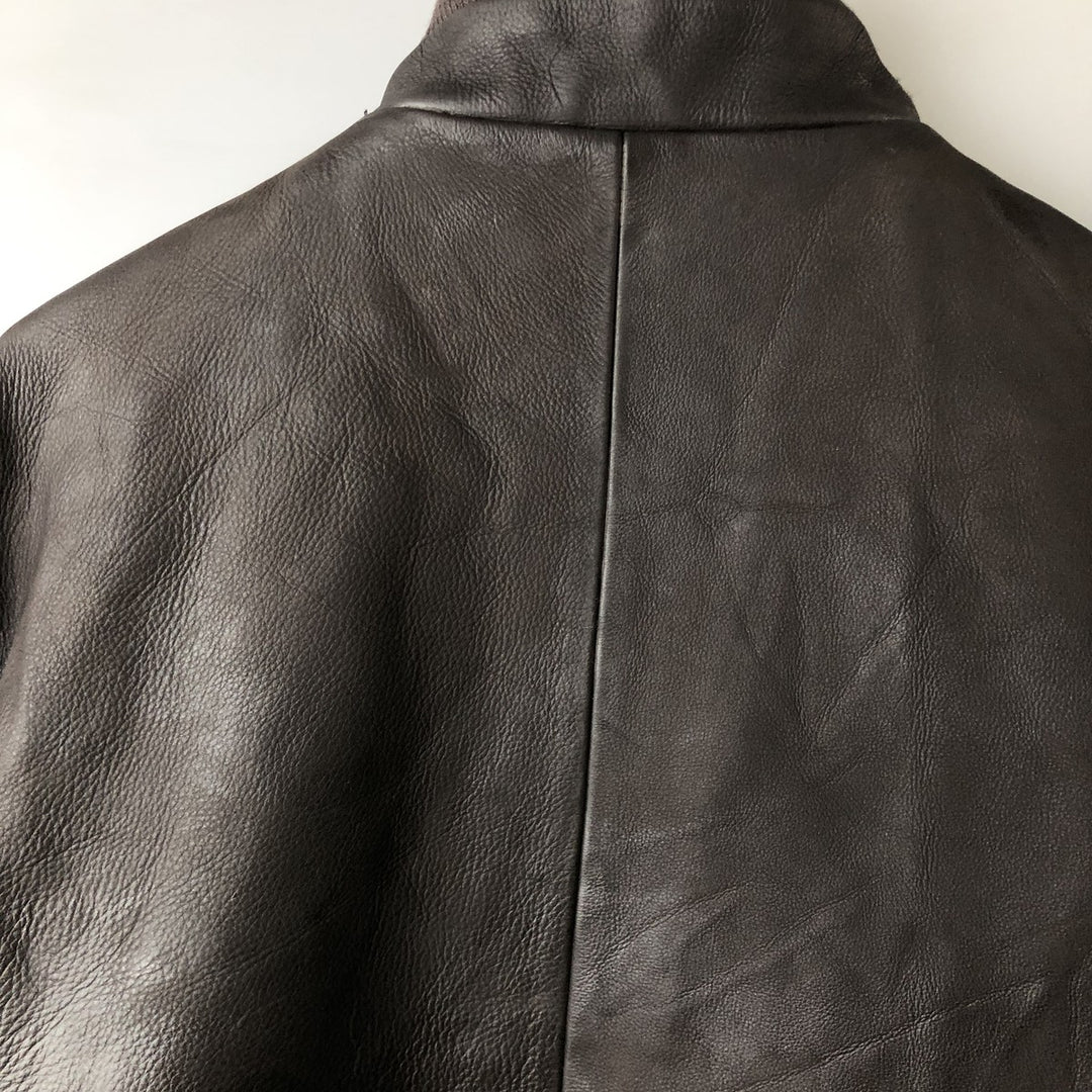 QUEBRAMAR padded leather jacket, men's size M genuine leather brown type Vintage Second Hand