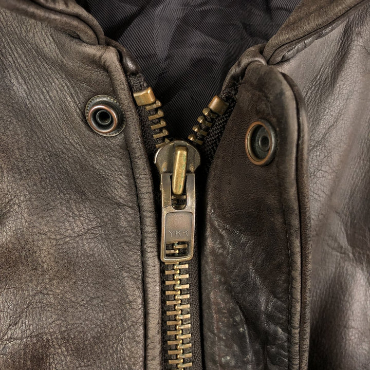 A-2 type leather flight jacket, men's size L unclear brown type Vintage Second Hand