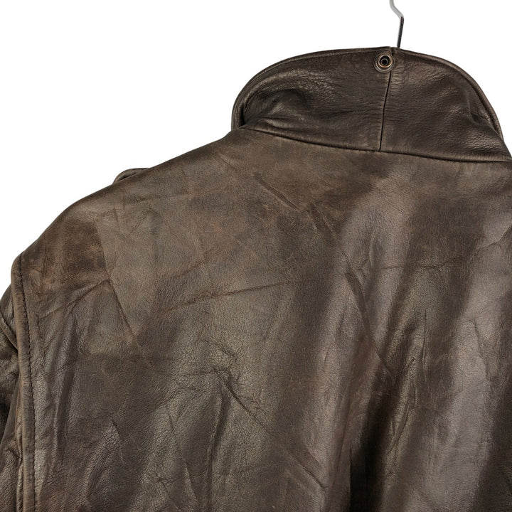 A-2 type leather flight jacket, men's size L unclear brown type Vintage Second Hand