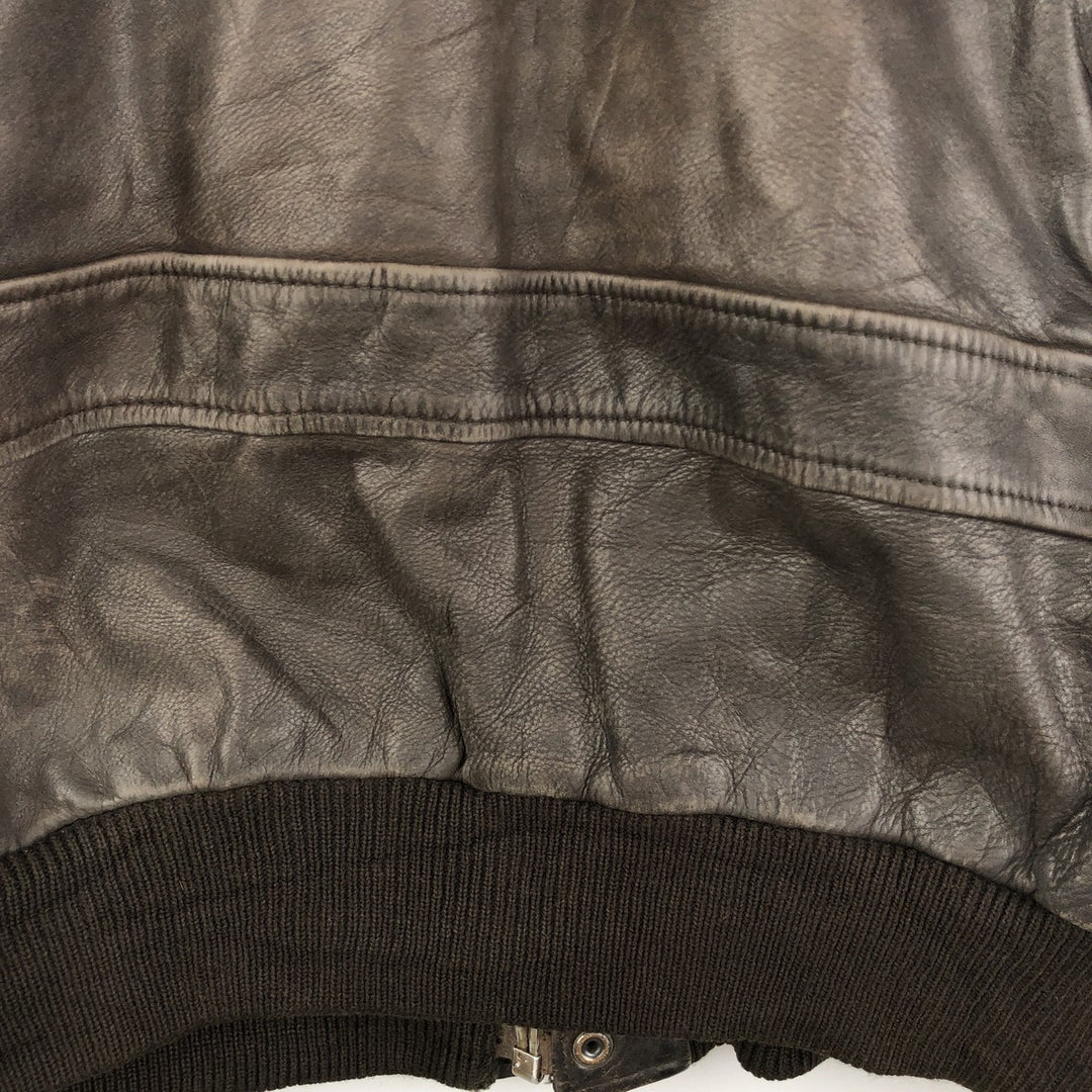 A-2 type leather flight jacket, men's size L unclear brown type Vintage Second Hand