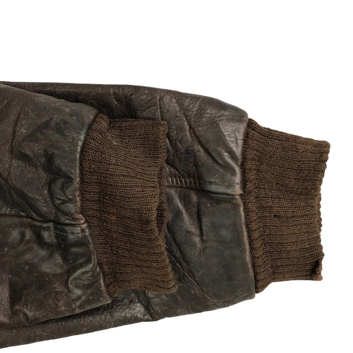 A-2 type leather flight jacket, men's size L unclear brown type Vintage Second Hand