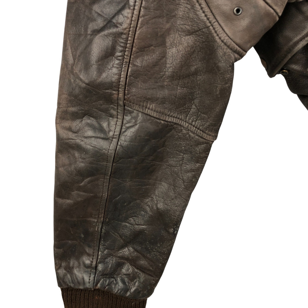 A-2 type leather flight jacket, men's size L unclear brown type Vintage Second Hand