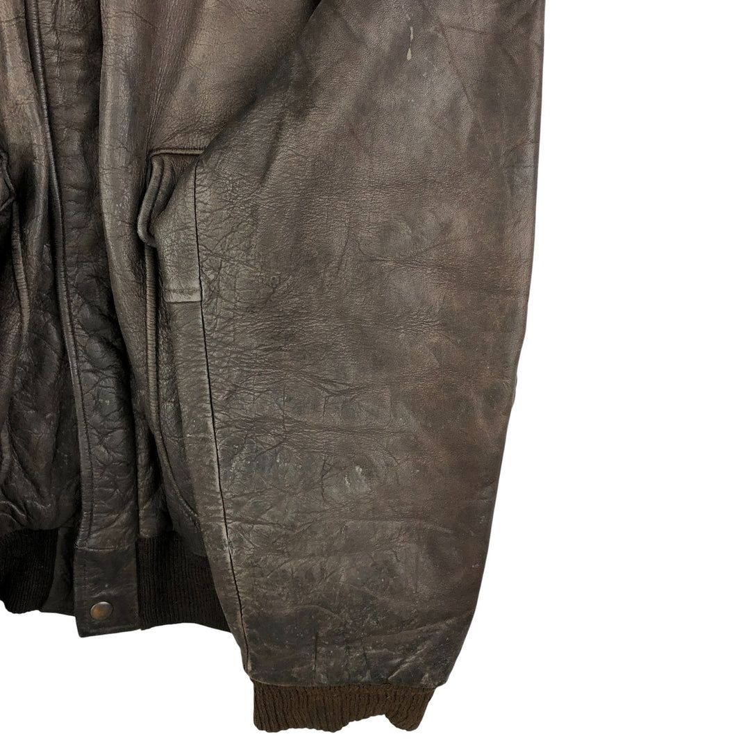 A-2 type leather flight jacket, men's size L unclear brown type Vintage Second Hand