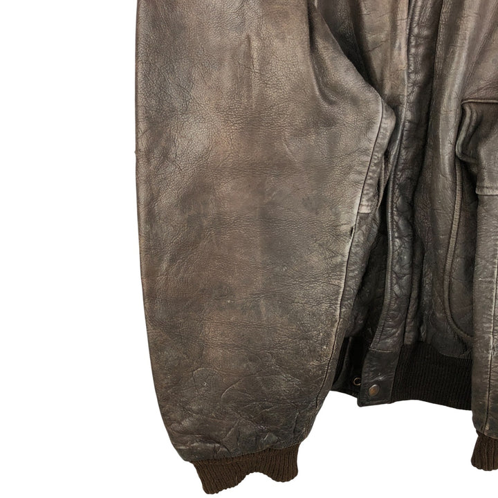 A-2 type leather flight jacket, men's size L unclear brown type Vintage Second Hand