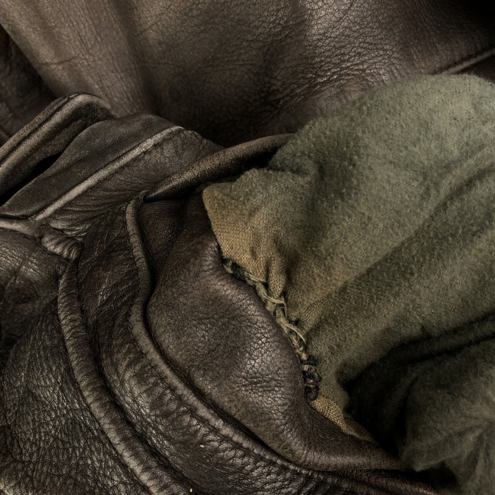 A-2 type leather flight jacket, men's size L unclear brown type Vintage Second Hand