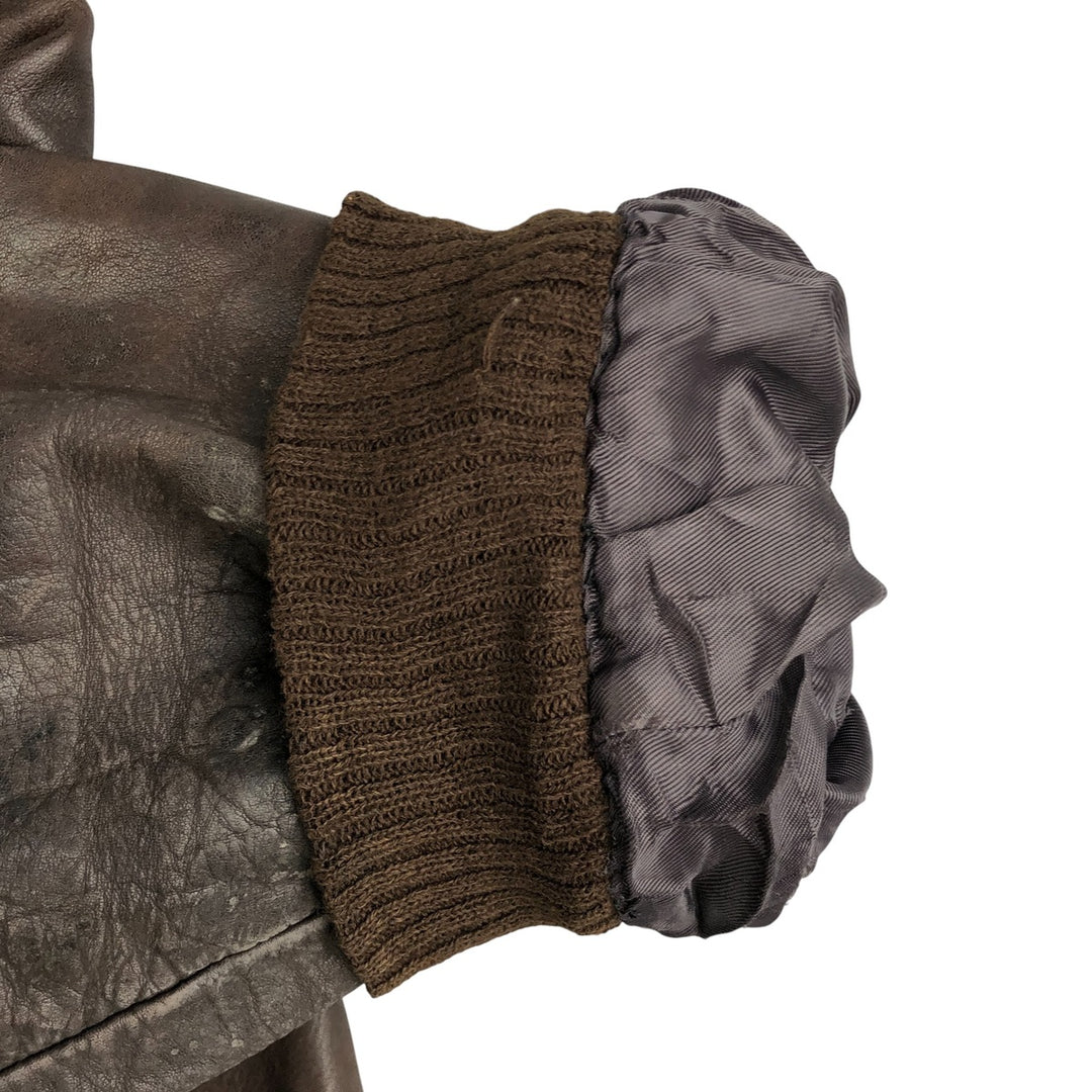 A-2 type leather flight jacket, men's size L unclear brown type Vintage Second Hand