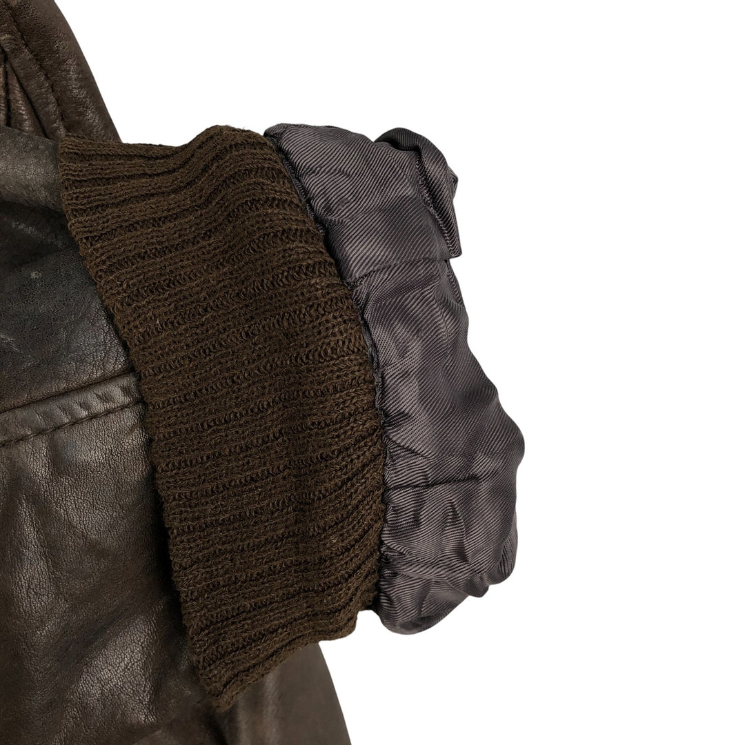 A-2 type leather flight jacket, men's size L unclear brown type Vintage Second Hand