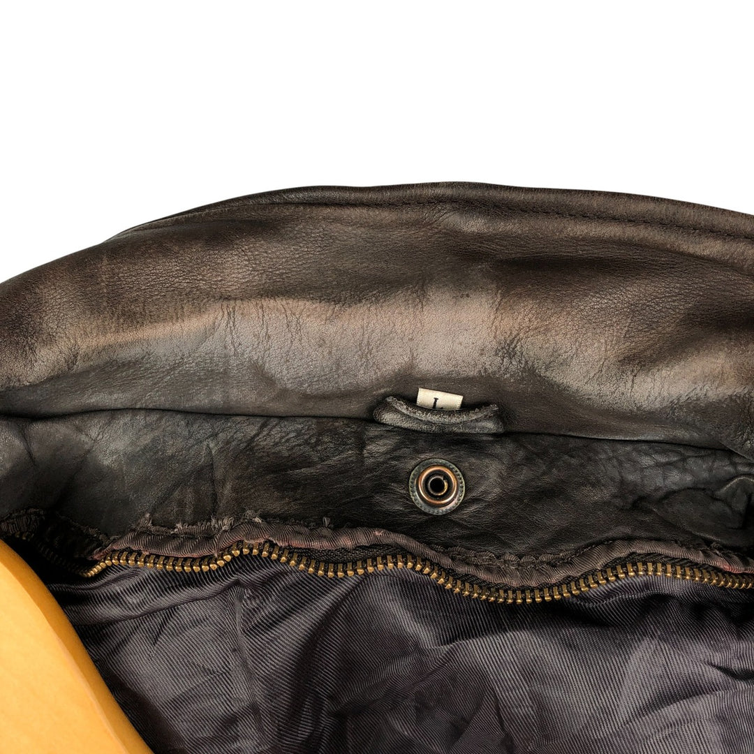 A-2 type leather flight jacket, men's size L unclear brown type Vintage Second Hand