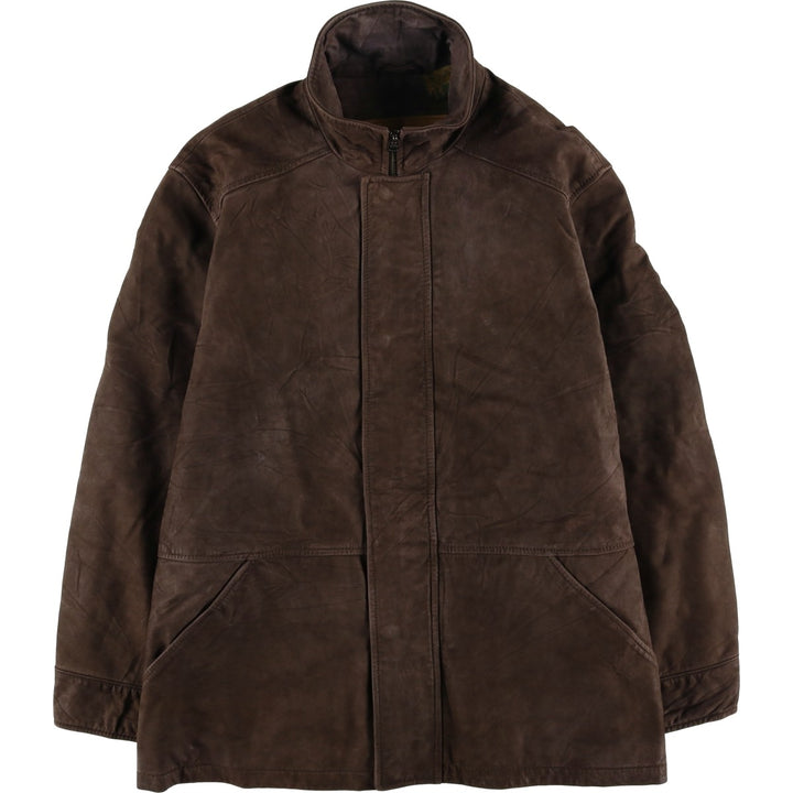 90s-00'S Timberland WEATHERGEAR padded leather jacket, men's size M genuine leather brown type Vintage Second Hand