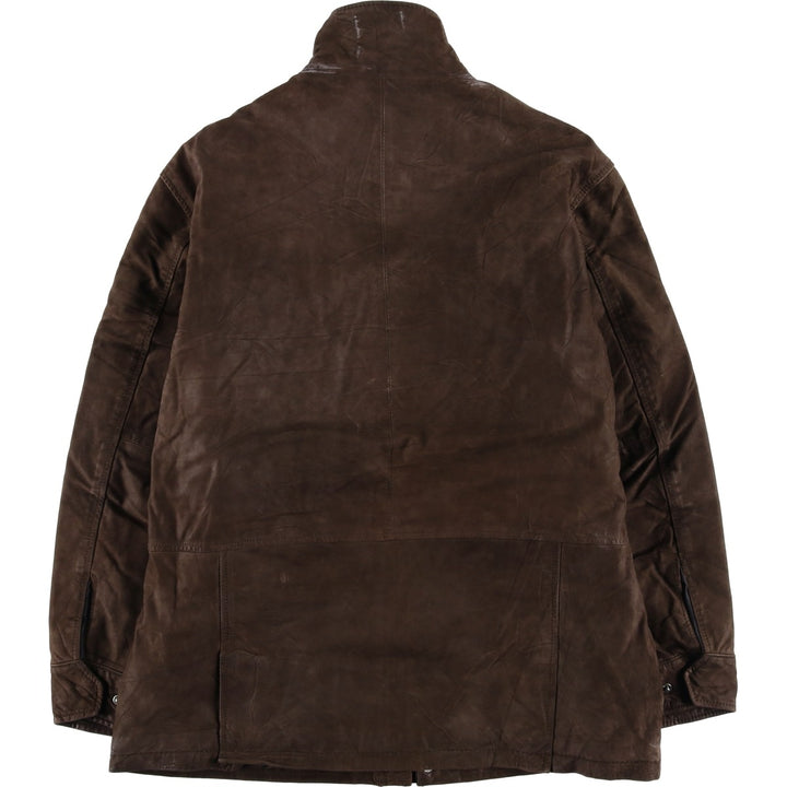 90s-00'S Timberland WEATHERGEAR padded leather jacket, men's size M genuine leather brown type Vintage Second Hand