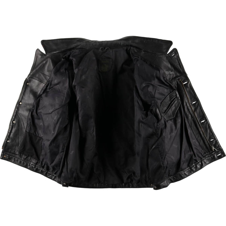 Polo Trucker Jacket, Leather Blouson Type, Men's XXL genuine leather black type Vintage Second Hand