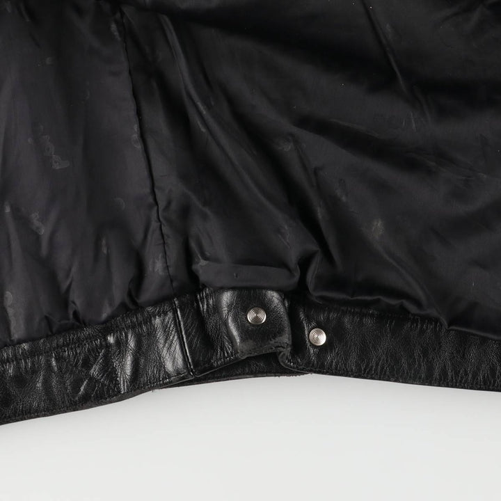 Polo Trucker Jacket, Leather Blouson Type, Men's XXL genuine leather black type Vintage Second Hand