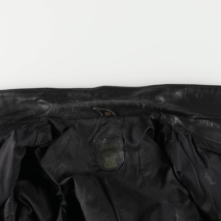 Polo Trucker Jacket, Leather Blouson Type, Men's XXL genuine leather black type Vintage Second Hand