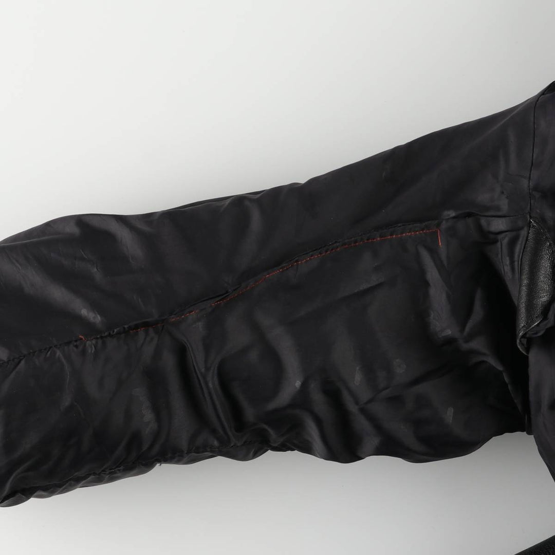 Polo Trucker Jacket, Leather Blouson Type, Men's XXL genuine leather black type Vintage Second Hand