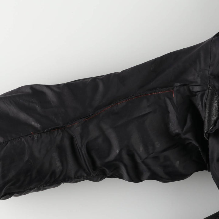 Polo Trucker Jacket, Leather Blouson Type, Men's XXL genuine leather black type Vintage Second Hand