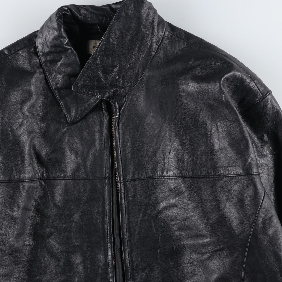 Preston and York Padded Swing-Top Leather Blouson, Men's XL genuine leather black type Vintage Second Hand