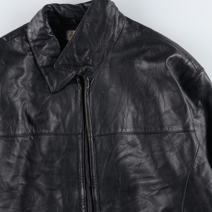 Preston and York Padded Swing-Top Leather Blouson, Men's XL genuine leather black type Vintage Second Hand